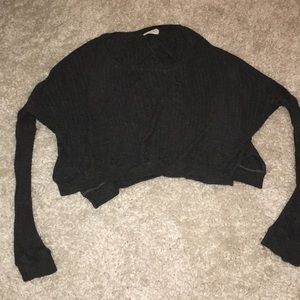 Cropped Waffle knit sweater